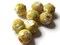 8 14mm Yellow Floral Fabric Wrapped Beads Woven Round Ball Beads